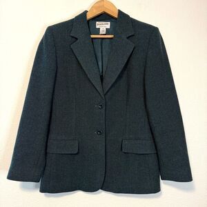 Pendleton Teal Herringbone Wool Blazer Size 10